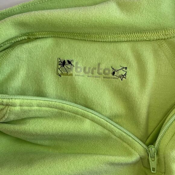 Burton Women's 1/4 Zip Cozy Lime Green Fleece Top, Size Medium, EUC - Picture 3 of 9